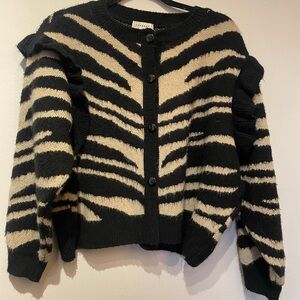 Topshop Zebra Print Knit Cardigan